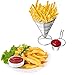 HoststyleZ French Fries Holder, Stainless Steel Party Platter, Serving Trays for parties Cone Fries Popcorn Vegetables Fruit with Double Sauce Dishes