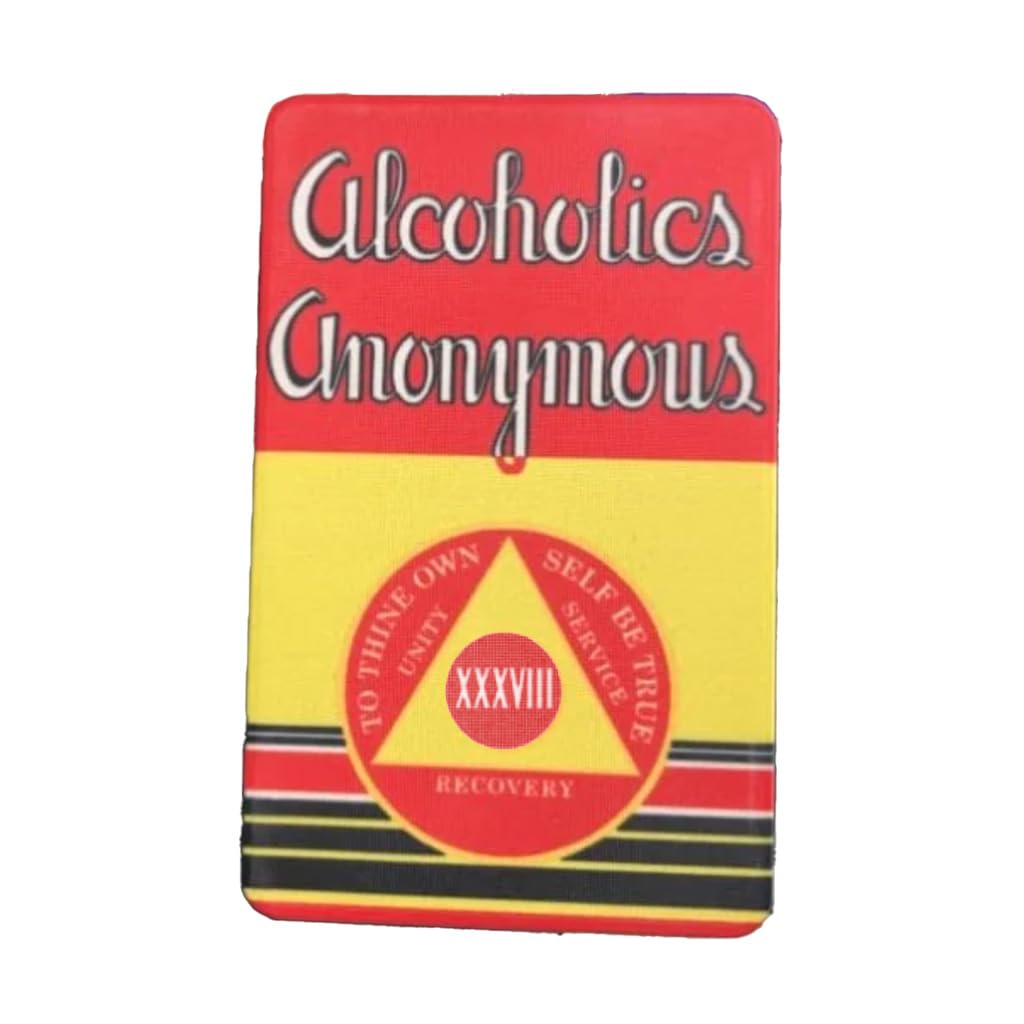 MYRECOVERYSTORE First Edition” Big Book Alcoholics Anonymous Rectangular AA Sobriety Chip with How It Works (Years 1-50 Offered) Wallet Card Style Recovery Chip (Year 38)
