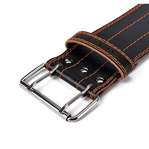 Kamileo Lifting Belt, Weight Lifting Leather Belt with Prong Buckle for Men and Women, Stabilizing Lower Back Support for Powerlifting Squat Deadlifting