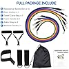 Racokky Exercise Resistance Bands Set Men Home Gym Stretch Training Workout Bands,Portable Fitness Accessories with 5…