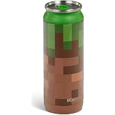 Igloo Minecraft 16 oz Can Tumbler, Grass Block | Insulated Can Tumbler, Holds 16 oz, Matte and Gloss Textured Print, Built-In Rubber Coaster, Threaded Splashproof Lid