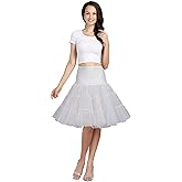 WOWBRIDAL Women's Vintage 50s Rockabilly Petticoat 25.59" Length Tutu Underskirt