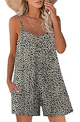 snugwind Womens Leopard Printed Sleeveless Romper