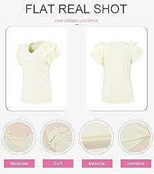 SHEWIN Summer Tops for Women Casual Short Ruffle