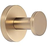 TUNNY 5 Pack Round Towel Hooks-Champagne Gold Modern Coat Hooks Shower Towel Hooks for Bathroom Kitchen Home Storage