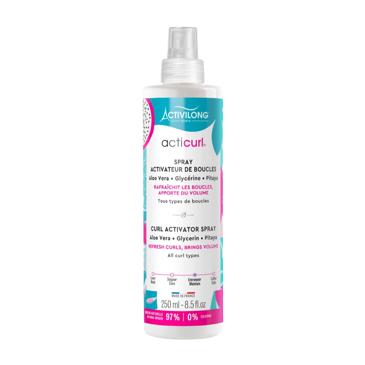 Activilong Acticurl Hydra Curl Activator Spray Dragonfruit Pitaya Glycerin Aloe Vera 250 ml