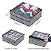 Onlyeasy Closet Underwear Organizer Drawer Divider (16 Cells +5 Cells) - Large Fabric Bra Underwear Organizers with Clear Lid, 12.6