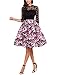 Zeagoo Women's Vintage Floral Lace 3/4 Sleeve Bodice Retro Party Cocktail Swing Dress