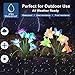 Outdoor Solar Butterfly Garden Stake Lights,2Pack Digiroot Solar Powered Lights with 8 Lily Flower&2 Butterfly,Multi-color Changing LED Solar Decorative Lights for Garden,Patio,Backyard(Purple&White)