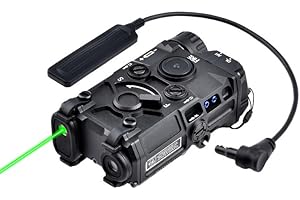 AIMSNIPER Metal Red/Green/Blue Laser Box Sights with IR Laser + Strobe/Momentary/Constant Modes (Whitelight LED 240 Lumens Flashlight)，with Pressure Switch，for 20mm Rail
