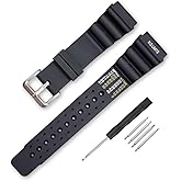 Narako Rubber Curved Line Watch Band 20mm 22mm 24mm Stainless Steel Loop Divers Model Replacement Watchstrap