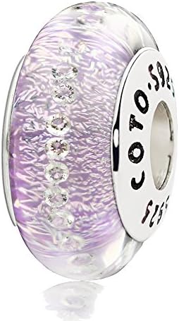 COTO 925 Silver Violet Bubbles Murano Glass Charms Beads Fits Pandora Charm Bracelet