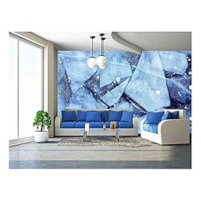 Texture of Ice of Baikal Lake in Siberia - Removable Wall Mural | Self-Adhesive Large Wallpaper - 66x96 inches