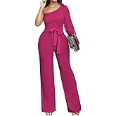 sexycherry Formal Jumpsuit for Women Dressy Elegant Long Straight Pants Jumpsuits for Party Club with Zipper