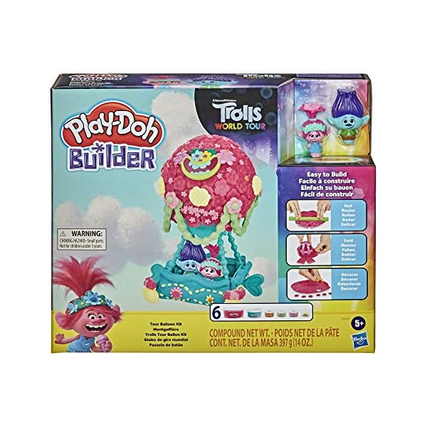 Play Doh Builder Dreamworks Trolls World Tour Balloon Toy Building Kit For Kids 5 Years And Up With 6 Cans Of Non Toxic Blinkee Com