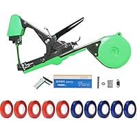 EKOHOME Plant Tying Machine, Gardening Tapetool Tapener Gun with 10 Rolls of Tape and 1 Box of Staple for Vegetable, Grape, Tomato, Cucumber, Pepper and Flower (Green)