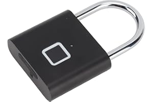 Fingerprint Padlock, Stainless Steel Fingerprint Lock Gym Lock 0. 5S Unlock Time with USB Charging, for Lockers, Backpacks, S