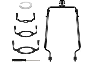 OMOBANU Lamp Shade Harp Holder Kits Adjustable 7" 8" 9" 10" fit for Standard 1/8 IP, E14, E26, E27 Lamp Harp Saddle with Lamps Finials, Screwdriver, Metal Lampshade Bracket Decorative Accessories - Black