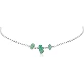 Amazonite Beaded Chain Choker in Sterling Silver