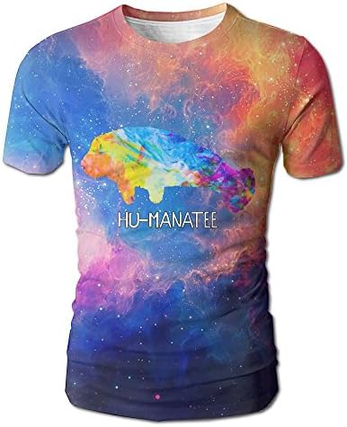 Paint Splatter Hu-Manatee Clearance Men's Summer Fashion Short-Sleeve Crewneck T-Shirt Pullover