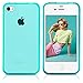 iPhone 4S Case, MagicMobile Hard Hybrid Flexible Transparent Slim Case for Apple iPhone 4/4S Rubberized TPU Impact Resistant Cover Skin Clear Case for iPhone 4 [White Frame] Bumper - Color: Turquoise