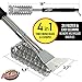 BBQ Grill Brush and Scrapper - 18in - Premium Safe 4 in 1 Stainless Steel Barbecue Cleaner Bristle Free Brush - Non-Slip Handle for Charcoal Grill Weber Gas - Steel/Ceramic/Iron (Premium Chrome)