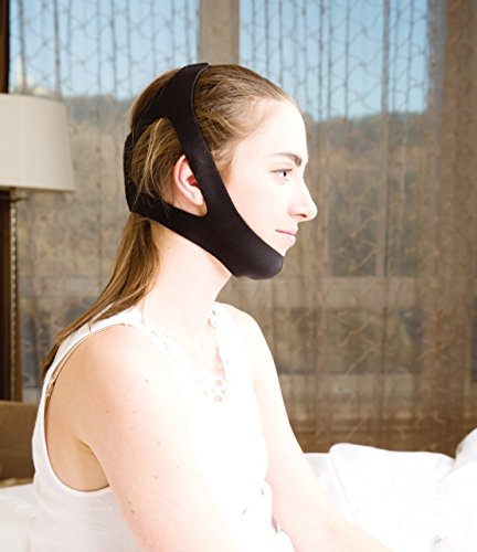 New Premium Double Adjustable Anti Snoring Chin Strap Sleeping Aid Solution for Improved & Uninterupted Deep REM Sleep (Black)