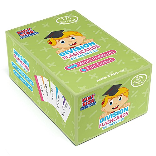Self-Checking Division Flashcards with Word Problems, All Facts 0-12 by Pint-Size Scholars