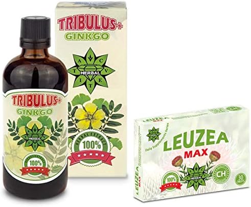 Cvetita Herbal,Tribulus+Ginkgo Biloba and Leuzea Bundle, 100ml Natural Liquid Extract of tribulus terrestris and Ginkgo biloba, Supports Short-Term Memory, Cognitive Functions, anabolic Support