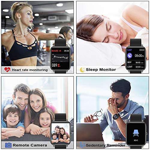 Smart Watch, Fitness Tracker Touch Screen Watch Heart Rate Monitor Blood Pressure and Sleep Monitor Waterproof Smartwatchs Compatible with iOS Andorid Digital Smartwatch for Women Men