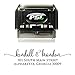 PrettySweetParty Custom Address Stamp - Self Inking Rubber Stamp - Calligraphy Script Return Address Stamper, Filled with Black Ink