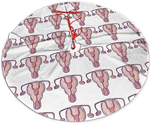 Gapapp Christmas Tree Skirt Cartoon Uterus Pink Mat Christmas Holiday Party Decoration 36"" Large