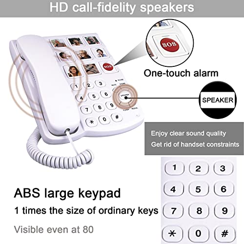 Big Button Phone for Seniors, LD‑858HF Key Amplified Telephone Photo