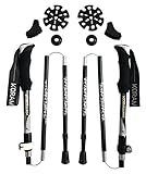 NECASIL@ Folding 13.8in Air Carbon Fiber Hiking Poles - Black / 2PCS
