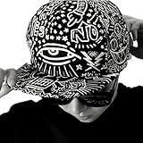 Kingfansion Unisex Vintage Baseball Flat Bill Hat Hippie Eye Hiphop Adjustable Cap