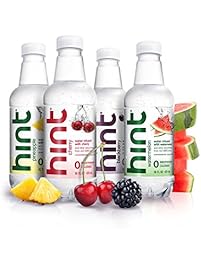 Hint Fruit Infused Water Variety Pack, (Pack of 12) 16 Ounce Bottles, 3 Bottles Each of: Cherry, Watermelon, Pineapple, and Blackberry, Unsweet Water with Zero Diet Sweeteners