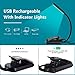 LED Book Light, OMERIL 9 LEDs Reading Light with 3 Color Modes Eye Care (White, Warm & Natural Light), Touch Switch USB Rechargeable Desk Lamp, Clip-on Design Book Lamp for Night Reading