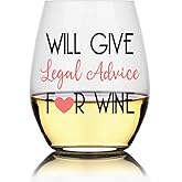 Perfectinsoy Wine Glass - Funny Drinking Lawyer Gift for Women, Paralegals, Attorneys, Legal Assistants, Law Students, Sisters
