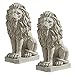 Design Toscano Mansfield Manor Lion Sentinel Animal Statue, 21 Inch, Set of Two, Polyresin, Antique Stone