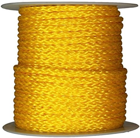 1/4" x 1000' Reel, Yellow, Hollow Braid Polypropylene Rope