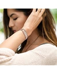 Fitbit Flex 2 correas pulsera, Joyería Pulsera de acero inoxidable cadena de metal accesorio de repuesto para Fitbit Flex 2 Fitness Rastreador de actividad, Milanese Oro Rosa, 1