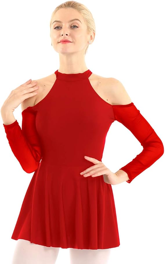 Yeahdor Damen Tanzkleid - Lyrisch Kleid Mit Strass Für Bühne
