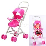 Stebcece New Assembly Pink Baby Stroller Trolley Nursery Furniture Toys For Barbie Doll