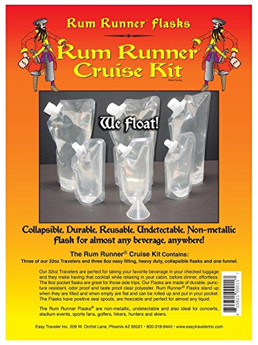 Genuine Rum Runner Cruise Kit 3 32oz and 3 8oz Flasks Plus a Funnel