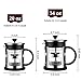 French Press Coffee Maker, FlatLED Coffee/Tea Maker, 304 Grade Stainless Steel Filter, 3 Level Filtration System, Heat Resistant High Borosilicate Glass, Protecting Black Base & handle (20 oz)