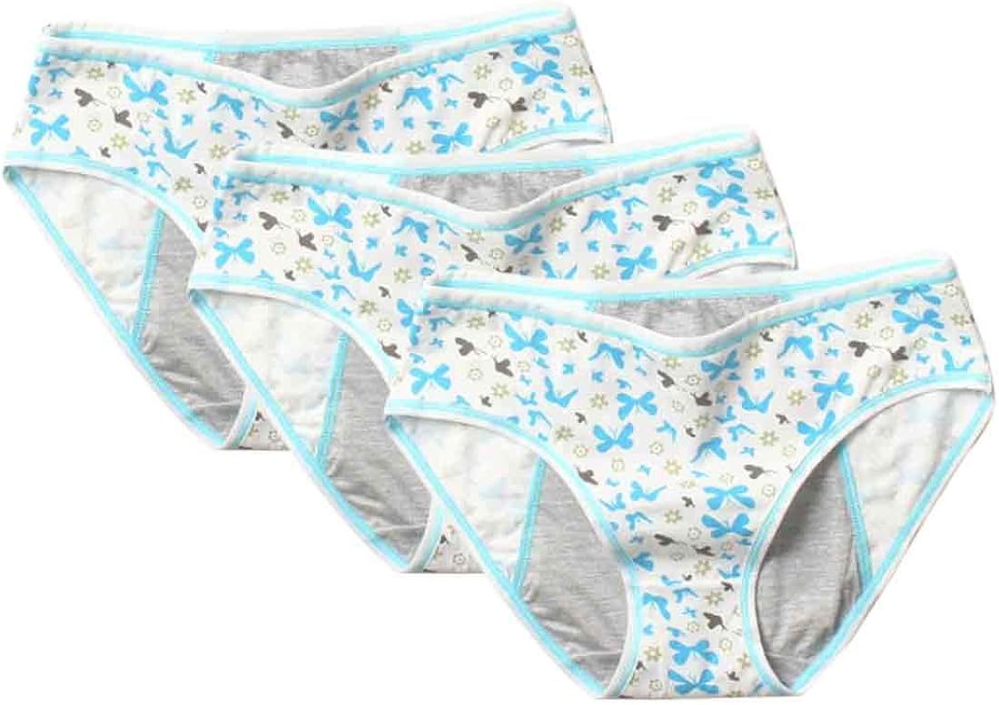 Yefree Women's 3 Pack Cotton Printed LeakProof Waist Menstrual Physiological Leak Proof Period