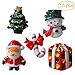 ROSENICE Christmas Decoration Ornaments Snowman Santa Claus Candy Cane Christmas Tree Resin Miniature Pack of 15