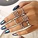 YRY 6 PCS Joint Knuckle Ring Set Gold Color Circle Open Ring for Women Girls (Alloy Ring)