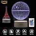 ZNZ 3D LED Lamp Night Light 7 Colors USB Operated Table Dimmable Night Light with Touch Switch Remote Control for Kids, 3D Light Optical Illusions Desk Lamp for Room Decor (Death Star+Eiffel Tower)