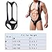 YUFEIDA Men's Athletic Supporters Faux Leather Soft Jockstrap Leotard Slim Fit Active Base Layers Jumpsuits Bodysuit